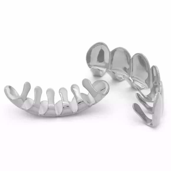 Silver Grillz Hip Hop Teeth Grill Removable NEW - Picture 2 of 3